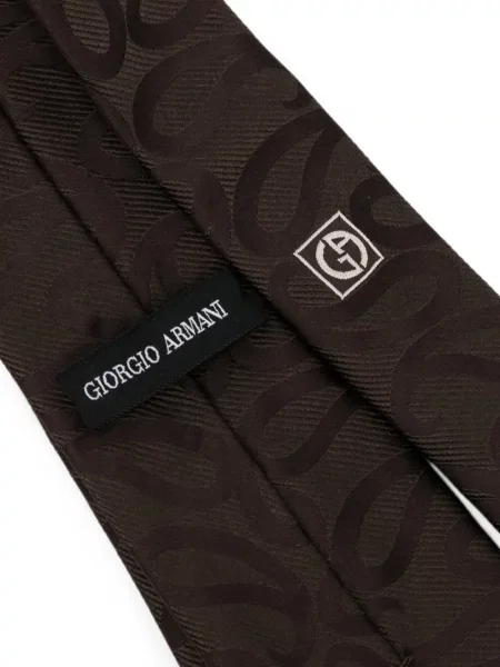 Cravată Giorgio Armani de mătase cu model paisley maro