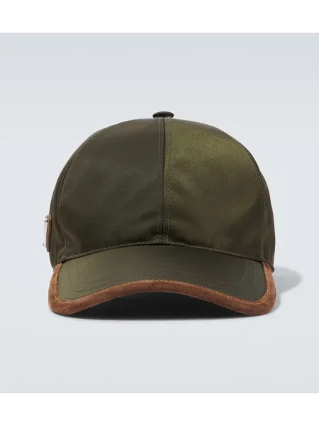 Kapa s šiltom Prada iz semiša zelena