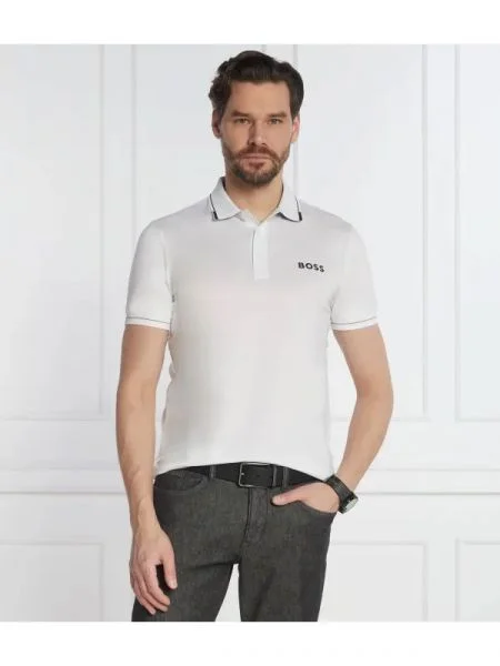 BOSS GREEN Polo Paul Pro alb