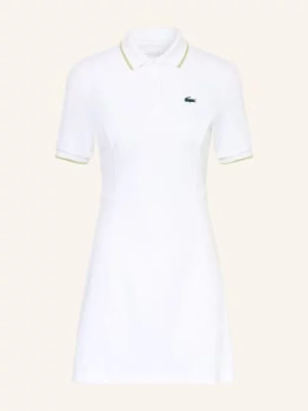 Lacoste Piqué Polo Šaty bílá