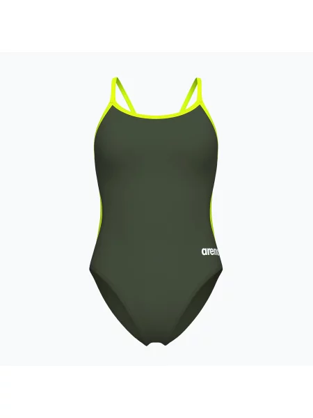 Дамски бански костюм от една част arena Lace Back Solid dark sage/artic lime зелено