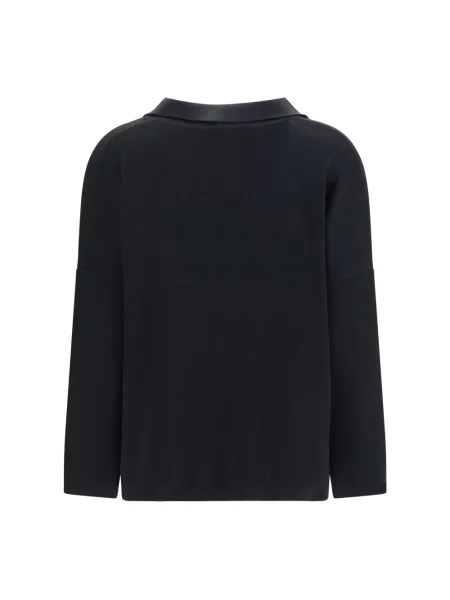 Koszulka polo Adidas By Stella Mccartney wełniana czarna