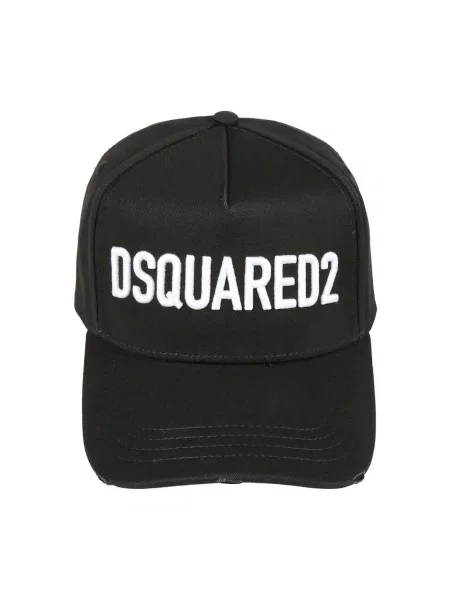 Czapka z daszkiem Dsquared2 z logo w miejskim stylu czarna