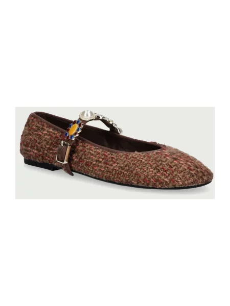 Balerinki Jeffrey Campbell skórzane brązowe
