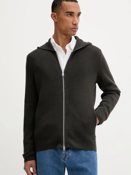 Mikina Marc O'Polo s kapucí hladká zelená