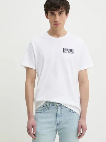 Tričko Levi's GRAPHIC CREWNECK TEE s potiskem bílá