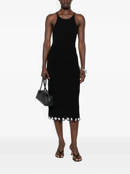 Fustă midi Maje cu model floral tricotate negru