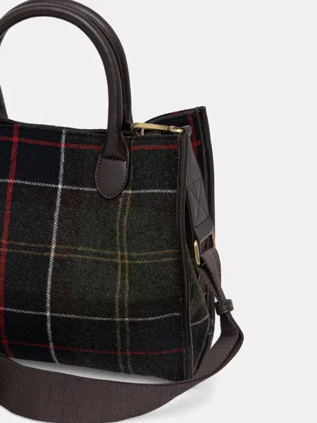 Barbour torebka z domieszką wełny zielona
