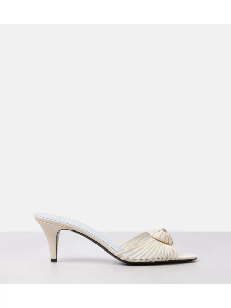 Kožené mules Valentino Garavani béžová