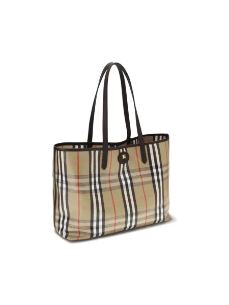 Shopperka Burberry skórzana beżowa