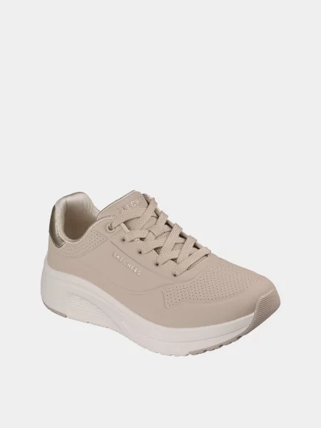 Кожаные повседневные кроссовки Skechers бежевые