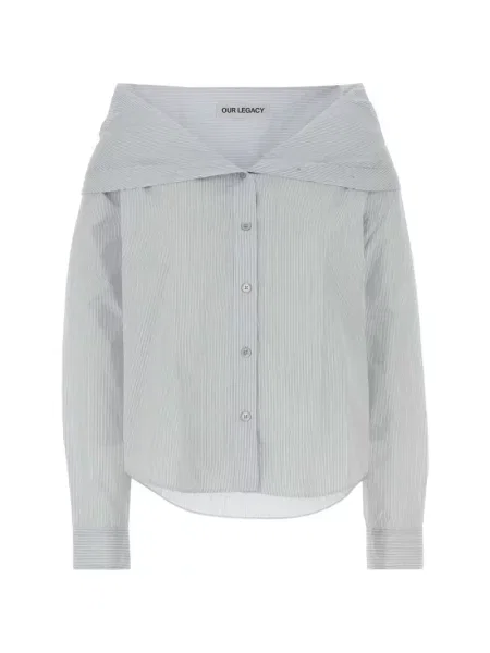 Cămașă Our Legacy cu broderie din poplin albastru