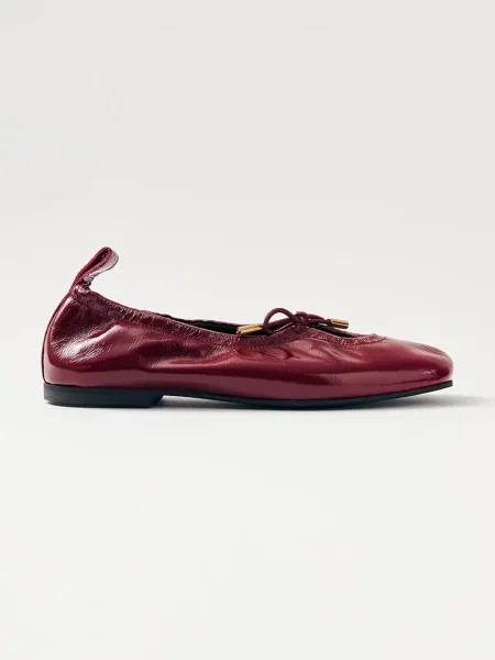 Alohas balerini de piele Rosalind bordo