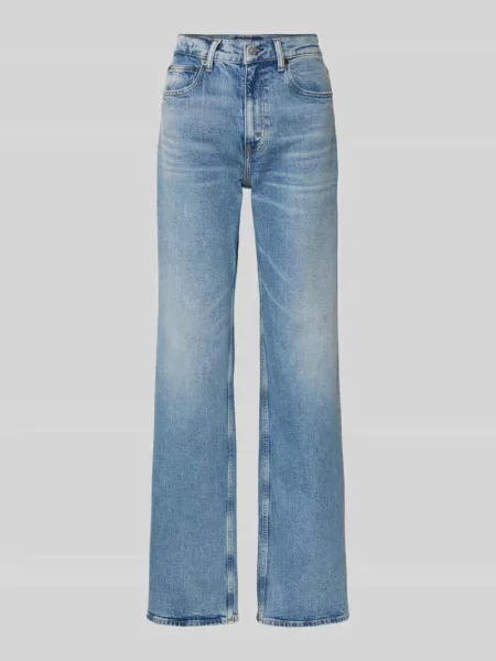 Szerokie jeansy Polo Ralph Lauren z naszywanymi kieszeniami niebieskie