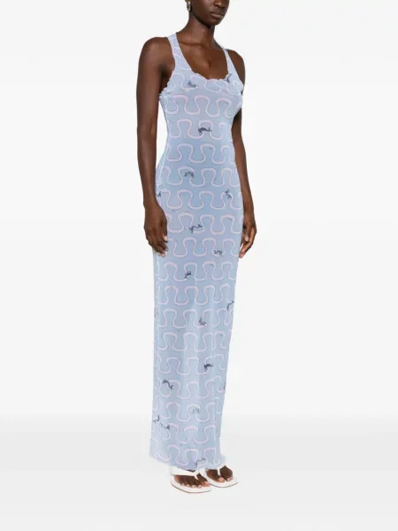 Rochie maxi Pucci cu imagine albastru