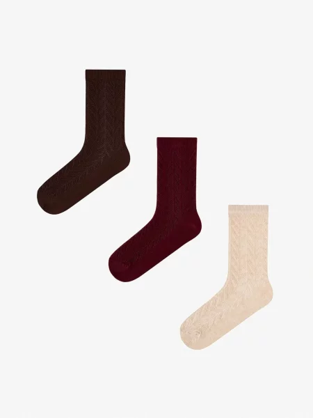 Penti Ponožky PENTI Geflochtene Colosio Crew-Socken mit Ajourmuster mix barev