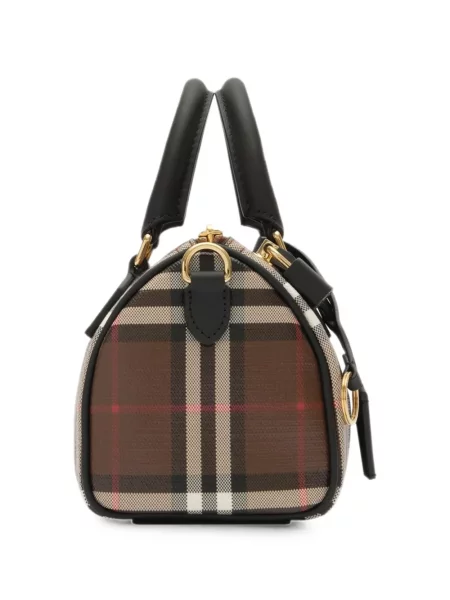 Geantă Burberry în carouri maro