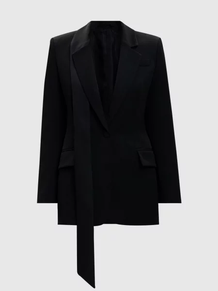 Шерстяной пиджак The Attico черный