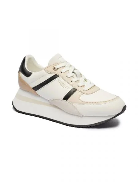 TWINSET De piele sneakers alb