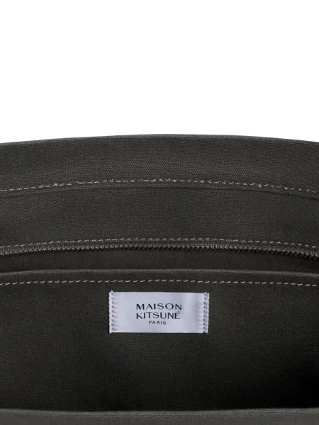 Kabelka Maison Kitsuné s autogramem šedá