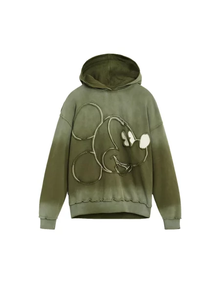 Desigual Mikina khaki / pastelově zelená bílá