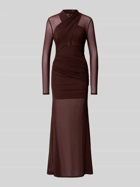 Sukienka wieczorowa z wszytym zamkiem błyskawicznym model ‘VERIA’ Bardot