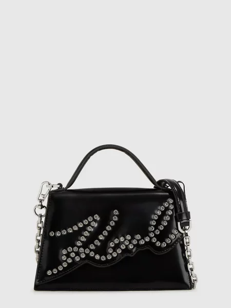Кожена чанта Karl Lagerfeld K/SIGNATURE черно