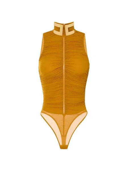 Gulerat body Elisabetta Franchi cu volane galben