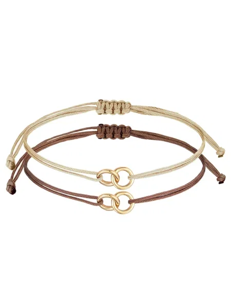 ELLI Zapestnica Infinity rjava / kapučino zlata