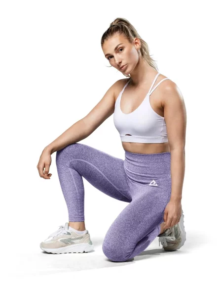 Legginsy sportowe z wysokim stanem modelujące pośladki fioletowe