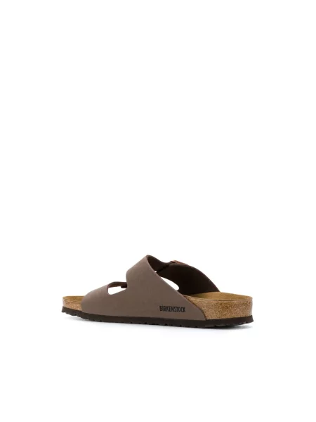 Klapki Birkenstock skórzane z paskiem brązowe