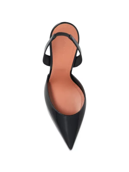 Pantofi cu toc Amina Muaddi din piele de lac negru