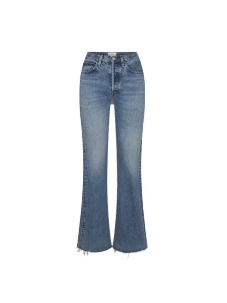 Szerokie jeansy dzwony Frame niebieskie