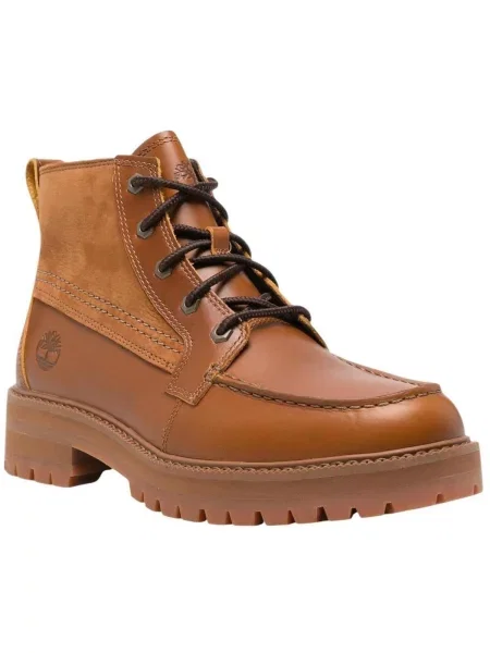 Čipkované členkové topánky Timberland hnedá
