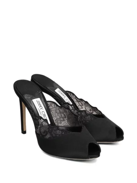 Papuci tip mules Jimmy Choo din satin negru