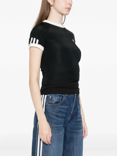 Haftowana podkoszulka Adidas na ramiączkach do biegania brązowa