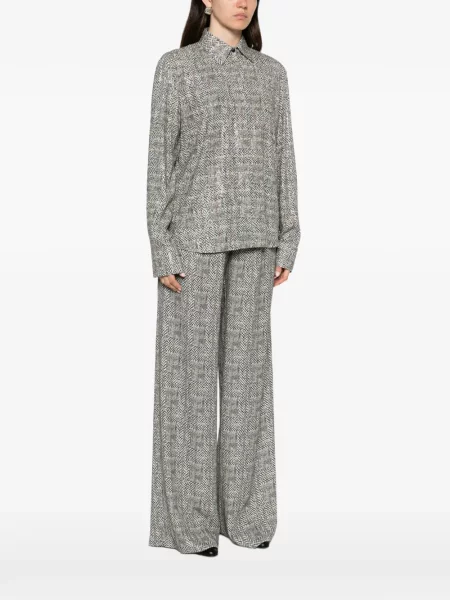Cămașă Ermanno Scervino cu paiete cu model herringbone negru