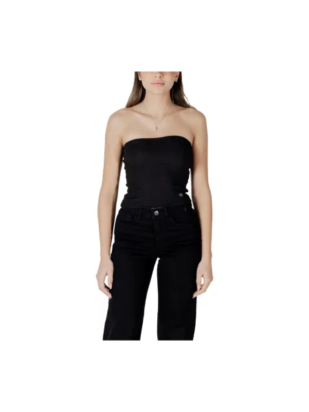 Top dżinsowy Calvin Klein Jeans czarny