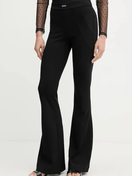 Versace Jeans Couture pantaloni evazați high waist negru