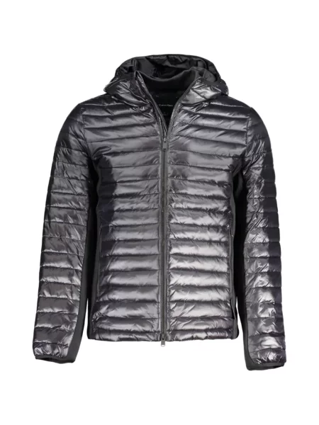 Geacă Calvin Klein cu glugă gri