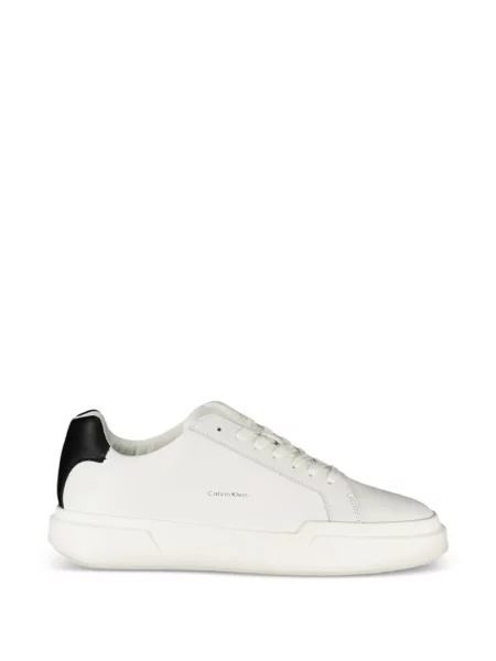 Sneakerși Calvin Klein cu șireturi cu imagine din dantelă alb
