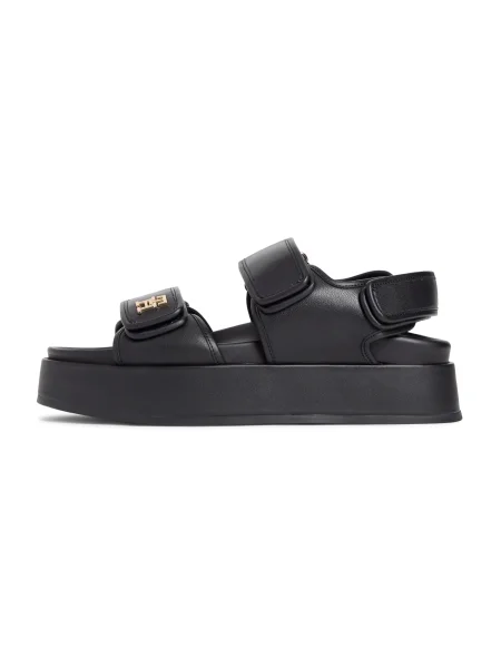 Sandali Tommy Hilfiger Leather Sporty Platform Sandal črna