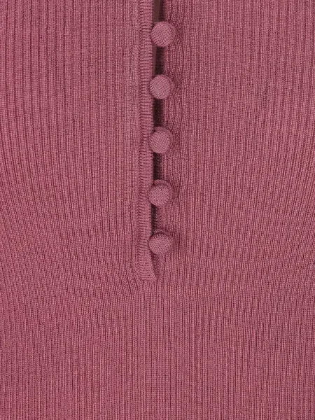 Pulover Chloé cu guler henley roz