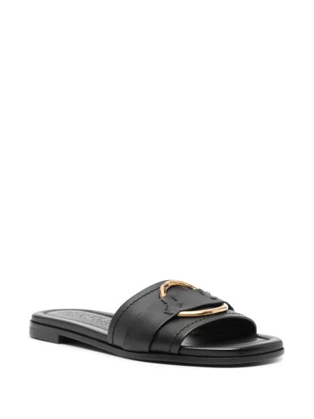 Papuci Moncler din piele negru