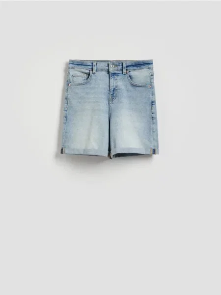 Reserved Pantaloni scurți de blugi cu manșete albastru