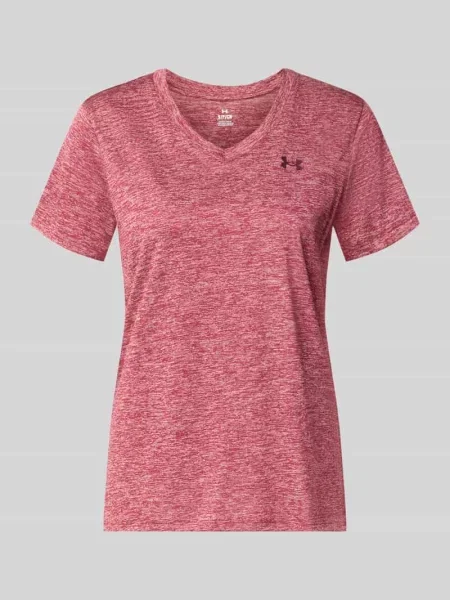 Koszulka treningowa Under Armour Tech V-Twist claret/ox blood różowa