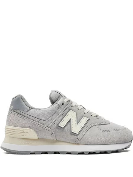 Sneakerși New Balance 574 din piele de căprioară gri