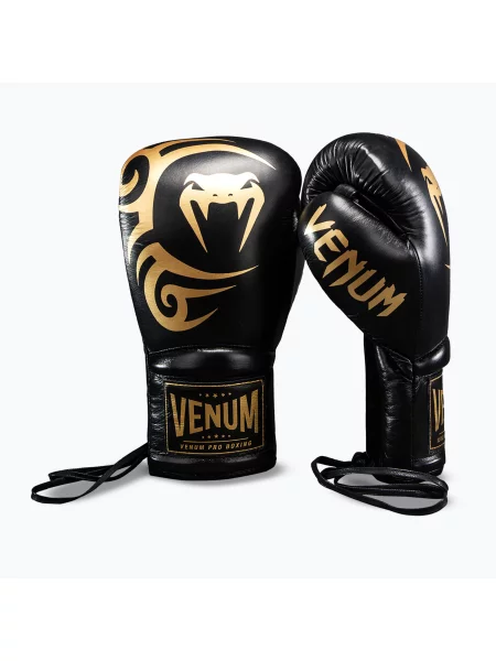 Рукавиці боксерські Venum Giant Mike Tyson Pro Boxing black/gold чорні