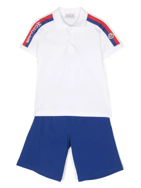 Koszulka polo dziecięca Moncler Enfant niebieska