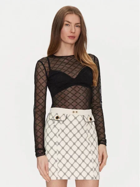 Κορμάκι Elisabetta Franchi μαύρο
